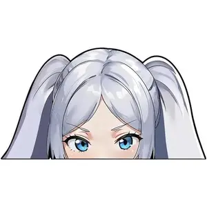 5.1 Inch Creative Girls Peeker Anime Car Stickers Window Laptop Bumper Trunk Campervan Fuel Tank Cap Decals Waterproof (Frieren)