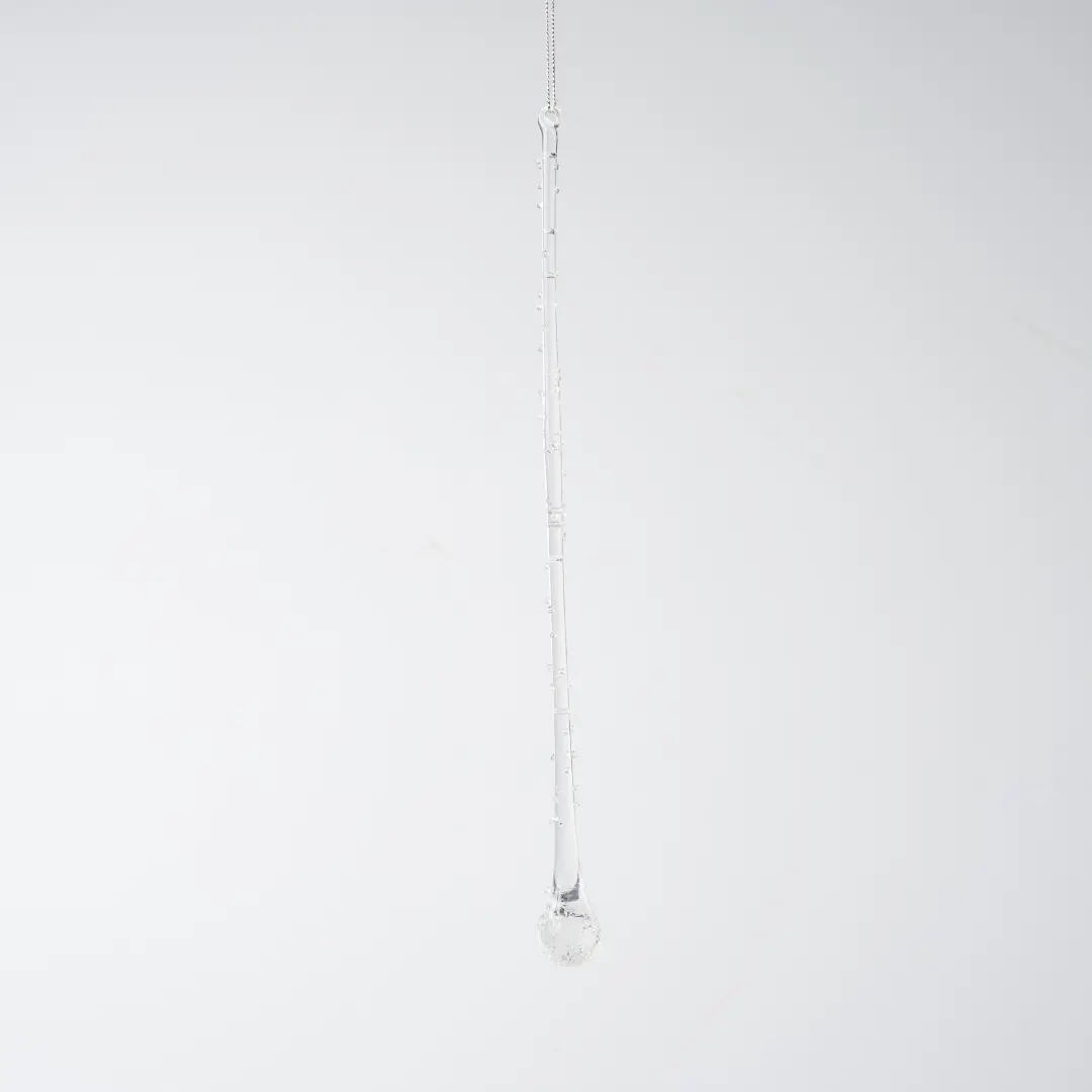 Solid Clear Glass Drop Ornament