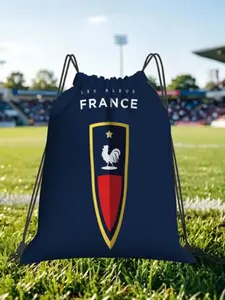 1 pc France Football Print Drawstring Bags Men Women Storage Backpack Teenager Travel Bag Multi-function Pocket Match Day Essentials