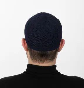 Men's Premium Islamic Dervish Knitted Kufi - Midnight Navy Blue