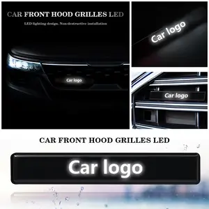 LED Front Grille Emblem Light for Multiple Car Brands, Automotive Brand Logos, Led Lights Car, Waterproof Sunproof Decoration, Night Driving Visibility, No Damage Installation