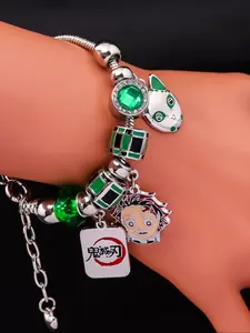 1PCS Anime Demon Slayer Bracelet Kamado Tanjiro Nezuko Agatsuma Zenitsu Element DIY Beaded Hand Accessories Women's Jewelry Gift