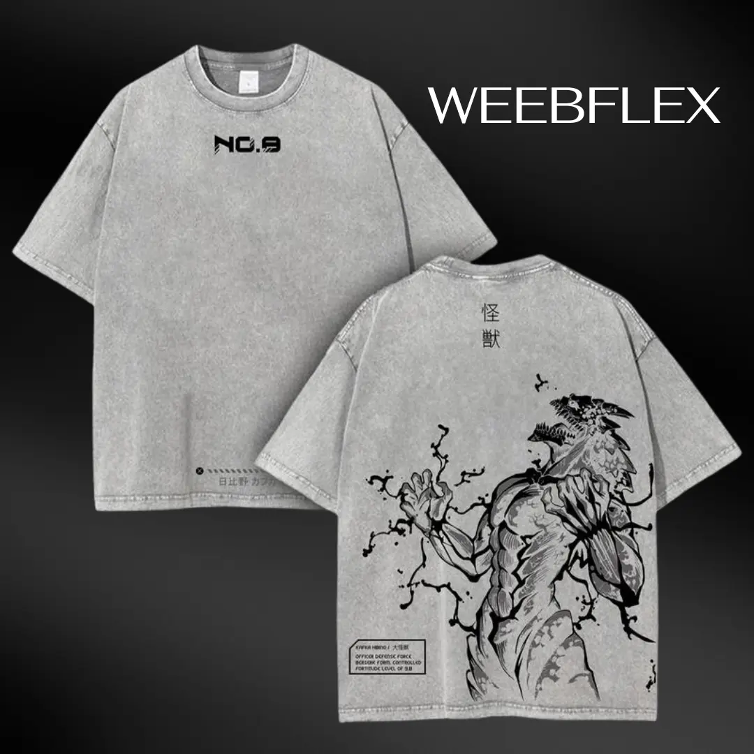 Kaiju No.8 Oversized T-Shirt – Inspired Vintage Washed Heavy