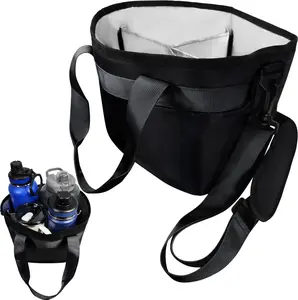 Reusable Drink Carrier with Handle–Insulated,Collapsible 4-Cup Beverage Bag with No-Spill Base,Adjustable Dividers & Shoulder Strap,Portable Caddy for Delivery,Car and Travel,drink carrier,water bottle holder,water bottle holder with strap