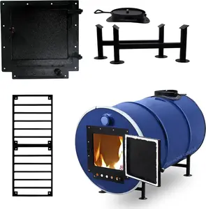Wood Stove Kit By Barrel Kits – Ideal For 30-55 Gallon Drum – Includes Burn Barrel Grate – Perfect For Emergency Heating