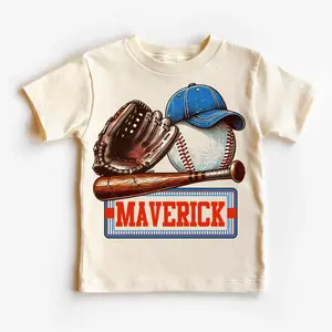 Personalized Name Retro Baseball Toddler Shirt: Kids Name Tee All Sizes - Game Day Kids Retro Sports Tee - Unisex Retro Shirt