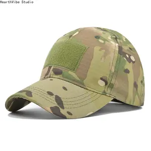 Mens Tactical Operator Baseball Cap, Constructed Trucker Hat with Loop Patches, Camouflage Sports & Outdoor Accessory, Mens Hats