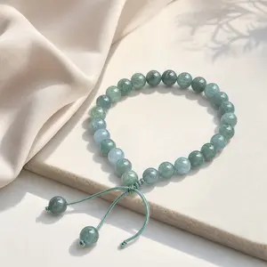 LEGENDEAR Exquisite High Quality 7-8mm Natural Ice Blue Type A Genuine Jade Beads Bracelet, Perfect for Stacking & Luxury Daily Elegance, Exquisite Bracelet, High Quality Bracelet