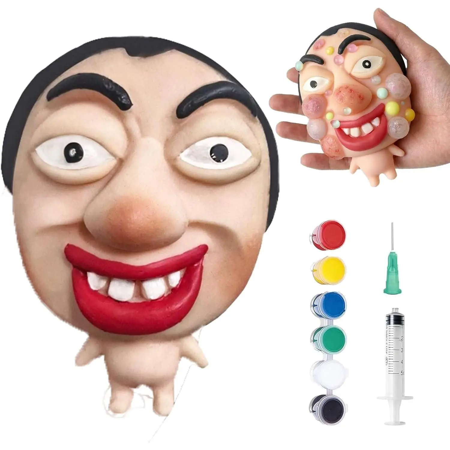 Pimple Popping Toy Taba Squishy Stress Relief Squeeze Toys Big Reusable Realistic Face Pimple Popper Fidget Toys, Soft Cute Silicone Sensory ASMR Funny Squishy Gift for Adults & Kids Anxiety Relief