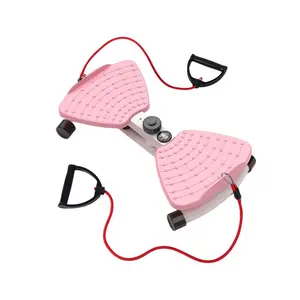 Twist Stepper Exercise Board, Compact Rotating Fitness Platform with Pull Rope Handles for Home Gym and Small Spaces