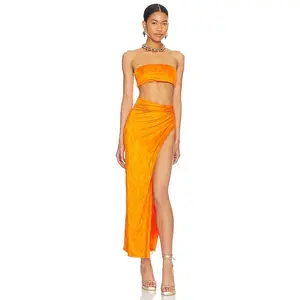superdown Karolyna Maxi Skirt Set in Orange
