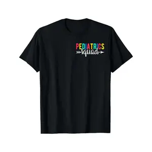 [100% Cotton] 100% Cotton Pediatrics Squad Peds Pediatric Nurse T-Shirt Stylish Printed Men's Short-sleeved T-shirt, Casual Crew Neck, Soft and Comfortable, Suitable for Casual Attire.