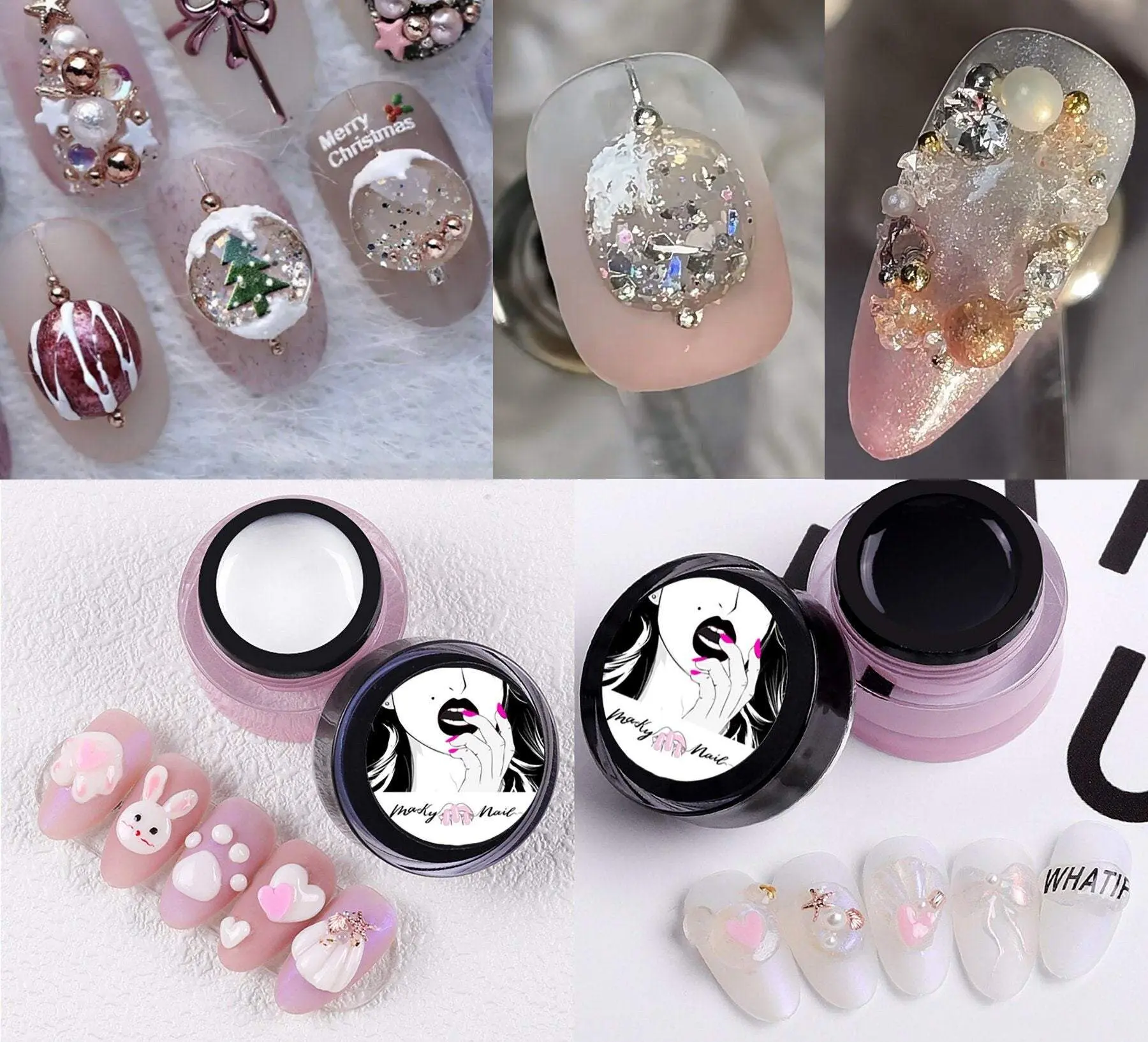 8ml 3D modeling nail gel / Clear White Carved Patterns mould Gel/ Nail Plasticine Gel/ Carved Gel Soak Off Sculpture Jelly None Stick Gel