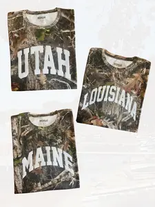 Camo "STATES" Custom Casual Cotton Streetwear Tshirt Fashion