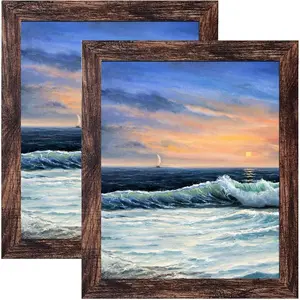 8x10 Brown Picture Frame for Wall Mounting or Tabletop Display 2 Pack