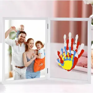 Handprint Kit with Picture Frame – DIY Hand Print Keepsake Gift for Parents & Kids, Handprint Craft for Memory & Home Decor (with Picture Frame)