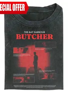 Vintage Bay Harbour Butcher Shirt, Dexter TV Show Tee, Horror Graphic Tee, Print, Dexter Morgan Graphic Tee, Retro Aesthetic Top, Classic Streetwear, Casual, Gift for Men, Gift for Women, Crew Neck T-shirt, Trending T-shirt