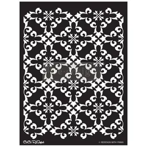 Redesign Stencil - CECE Gothic Trellis 18x25.5 - sheet size 18"x25.5", design size 16.7"x21.8"