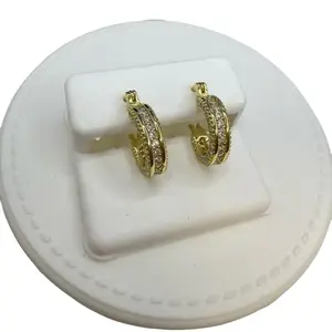 925 sterling silver hoops micro pave high quality cubic zirconia stones Italian silver (( Arracadas de plata Alta calidad piedras finas de zirconia es plata Italiana