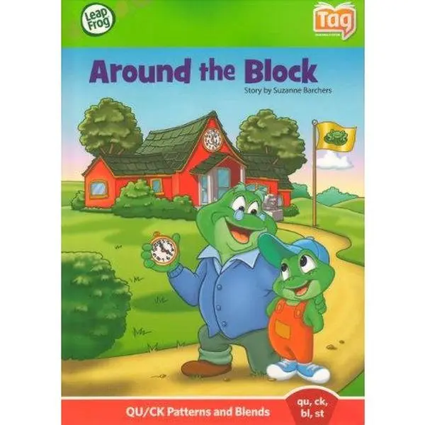 Used Early Reading Kids Book - Around the Block (Leap Frog Tag Reading System) - Leapfrog, English Soft Covers, Early Reading Book
