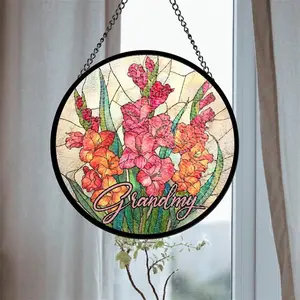 Personalized Suncatcher, Custom Birth Flower, Window Hanging, Mother's Day Gift, Nana's Blessings, Flowers Birthday, Gift For Mimi, Mom
