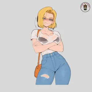 Android Anime Girl Vinyl Sticker, Blonde Waifu Decal, Laptop Car Window Water Bottle Cool Gift Idea