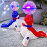 Cute Cartoon Animal Toy with Flashlight & Music, 360° Rotating Seal Topper, Perfect Gift for Kids, Valentine's Day, Christmas, Birthday