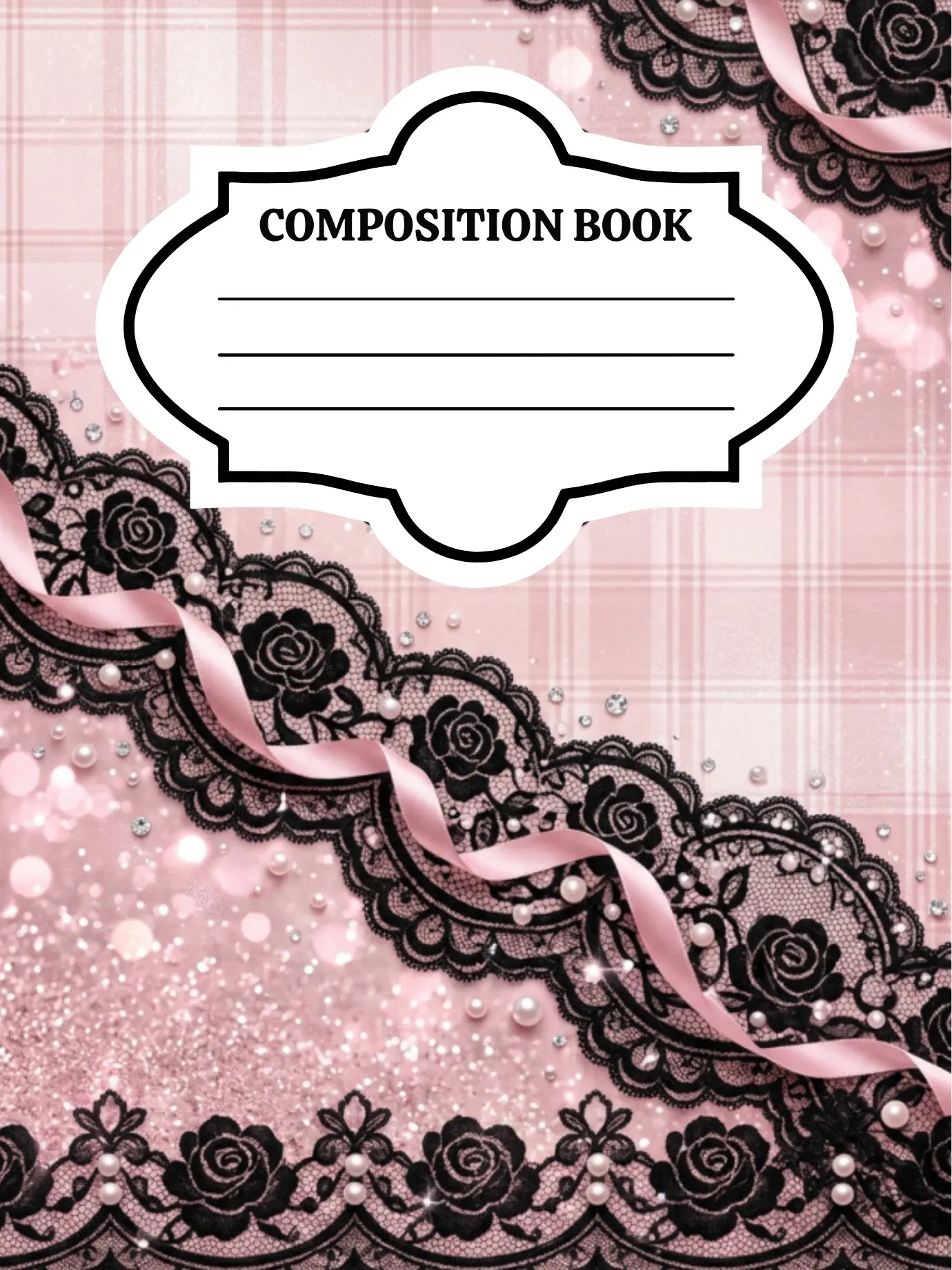 Pretty Little Secrets Composition Notebook | Handmade Journal - Office Stationery, Personal Writing Journal