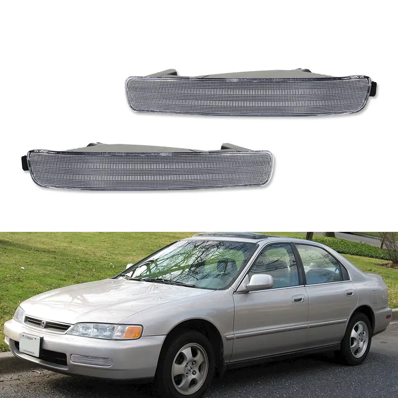 2pcs Clear Bumper Turn Signal lamps  Lights For 1996 1997 Honda Accord 2D Coupe / 4D Sedan,Replace OEM 33352SV4A02, 33352 SV4 A02, 33352-SV4-A02, 33302SV4A02, 33302 SV4 A02, 33302-SV4-A02