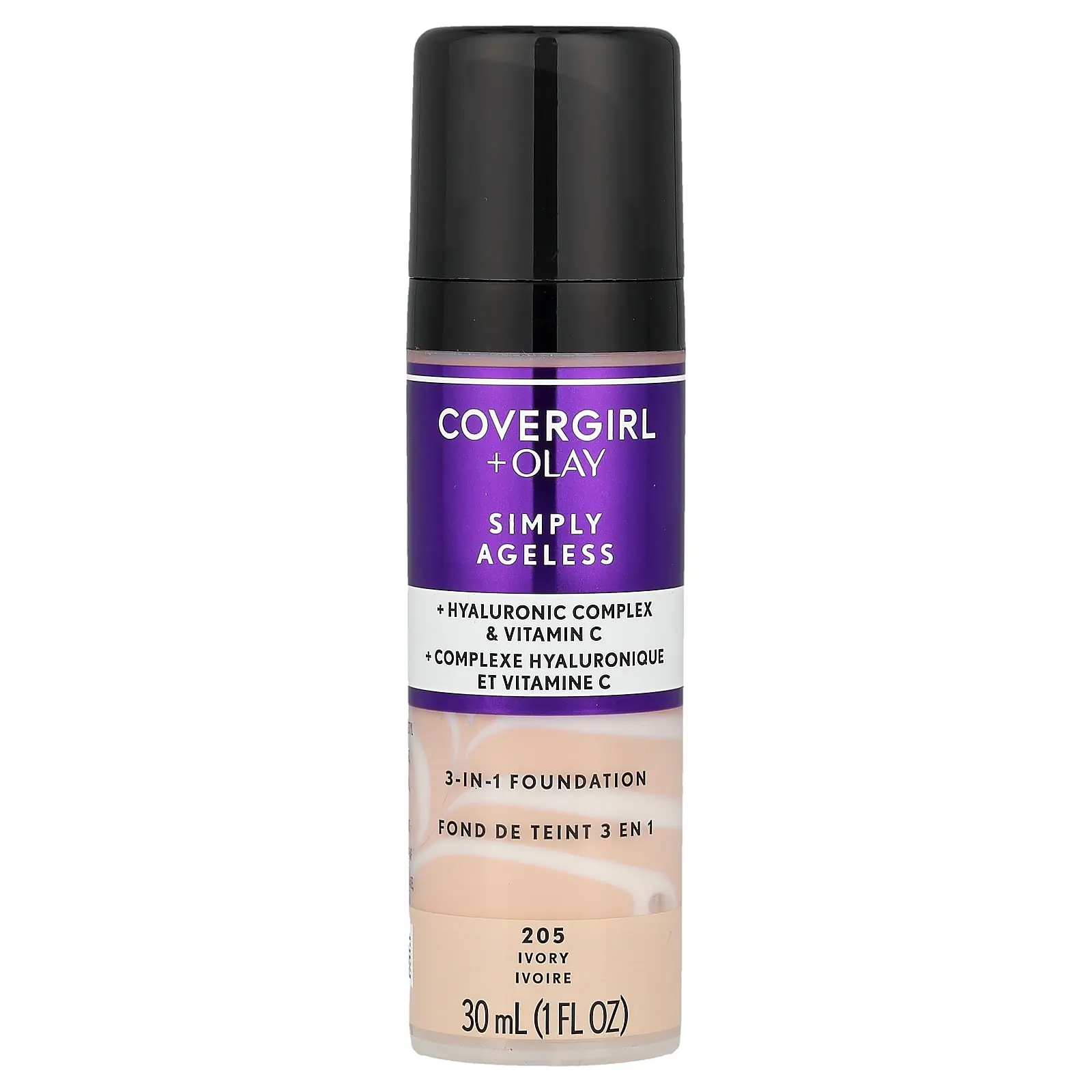Covergirl Olay Simply Ageless, 3-in-1 Foundation, 205 Ivory, 1 fl oz (30 ml)