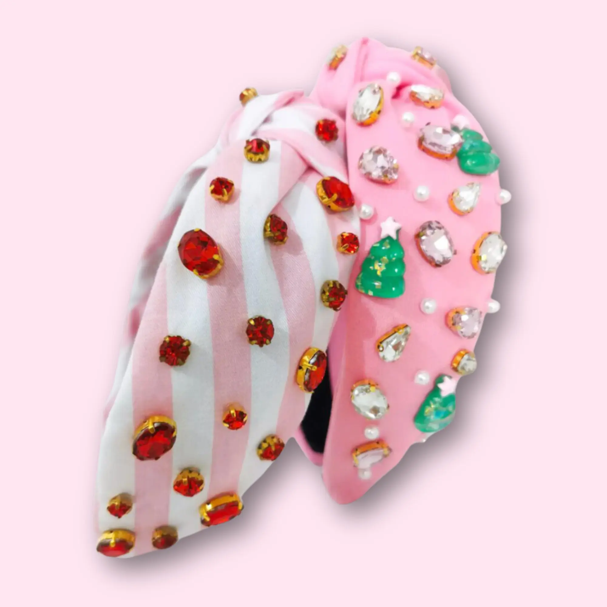 Pinkmas Headbands, Pink Christmas Headband, Holiday Headband, Winter Headband, Candy Cane Headband, Christmas Tree Headband