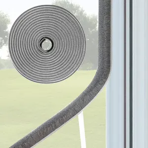 33 Ft Weather Stripping Door Seal. Self-Adhesive Soundproofing Weather Stripping for Sliding Windows and Door Frames, 0.35" Wide x 0.2" Thick, Gray
