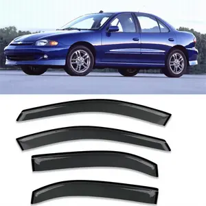 Side Window Deflectors, Curved External Mount Car Accessories, WeatherShield Rain Visors for 1995-2005 Cavalier Sedan/Sunfire Sedan Vehicle Exterior Auto Parts