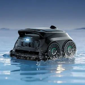 (2026 New) WYBOT B1 Robotic Pool Cleaner, Floor and Wall Cleaning, 120min Runtime Cordless Pool Vacuum for Inground & Above Ground Pools, Smart Navigation, Self-Parking, Black Green