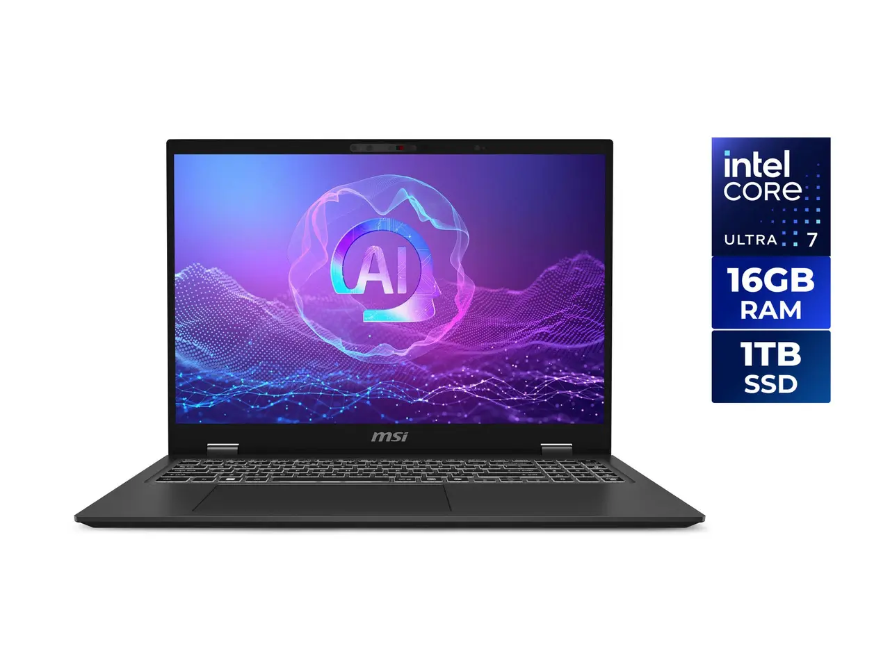 MSI Prestige 16.0" Intel Core Ultra 7 155H 16GB LPDDR5 Memory LPDDR5-6400MHz 1TB NVMe SSD Windows 11 Home Prestige 16 AI Evo B2HMG-097US