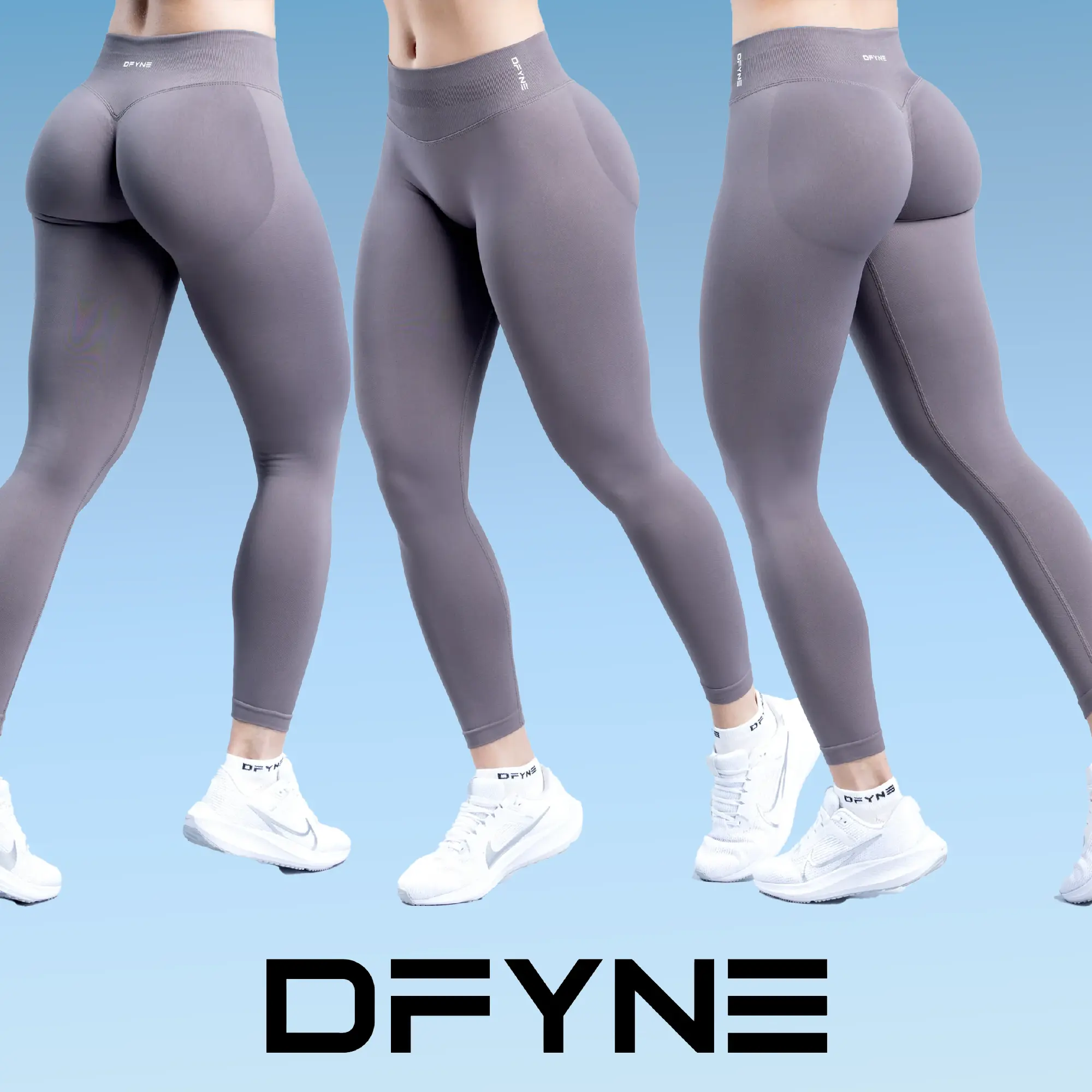 DFYNE Impact Leggings - Women's Fitness Ultra-Stretch Seamless High-Waisted Sculpting Compression Shaping Leggings with Second-Skin Fit, Original Label, Athleisure Activewear Bottoms for Yoga Training, Womens Fitness