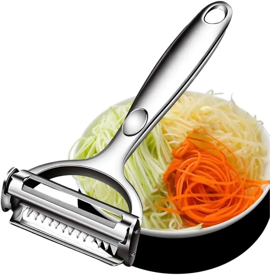 Multifunction Vegetable Peeler Julienne Peeler for Kitchen | stainless steel 2 in 1 julienne vegetable peeler for potato, cabbage, carrot, cucumber, fruit