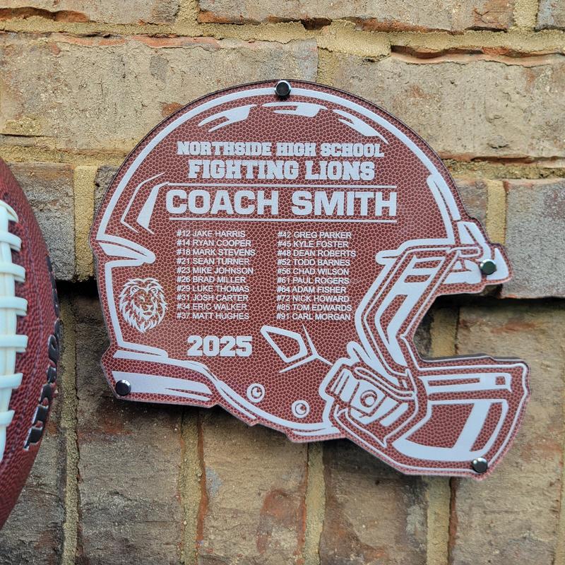 Personalized Football Coach Gift Plaque, Custom Engraved Football Coach Gift, End of Season Banquet Gift for Coaches & Players,