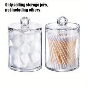 Transparent Clear Plastic Storage Box with Lid, Ideal for Cotton Swabs, Makeup Pads, Dental Floss, Bathroom Organizer, Cosmetic Container