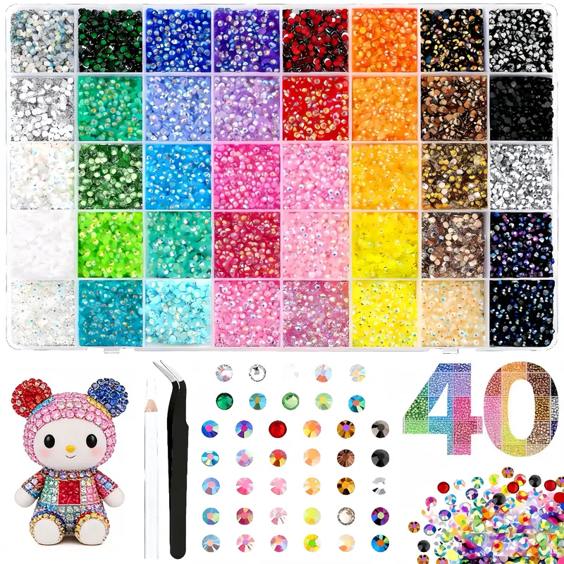 42000 Pieces Chic Creative 3mm Jelly Flatback Bling Rhinestone Decoration Bedazzled Kit - Nail Art Supplies, DIY Crafts Accessory, Graduation Gift for Class of 2026 For Her - Summer Wins, Mid-Year Sale Deals#gift for kids