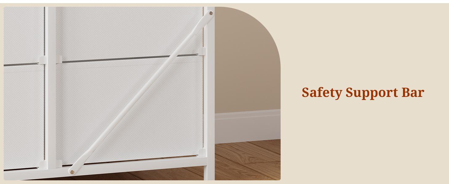 White Sturdy Wood & Engineered Wood Nursery Furniture Infant Changing Table Dresser - 6 Fabric Drawers, Changing Table Top, Storage Shelf, Modern Nursery Diaper Station