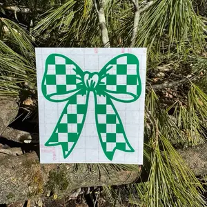 Coquette Bow Decal, Checkered Bow Decal,  Bow Decal, Racing Decal, Girly Decal, Girl Race Car Decal