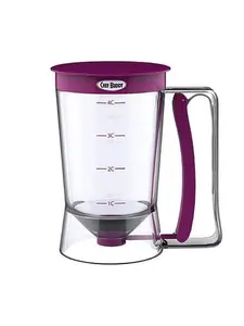 Trademark Global Pancake Batter Dispenser with Measuring Label - No Drip Dispenser