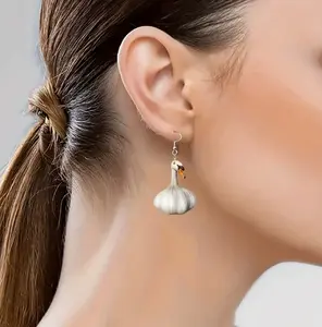 Women's Quirky Creative Garlic Duck Earrings - New Arrival Fashionable Holiday Costume Jewelry Accessories