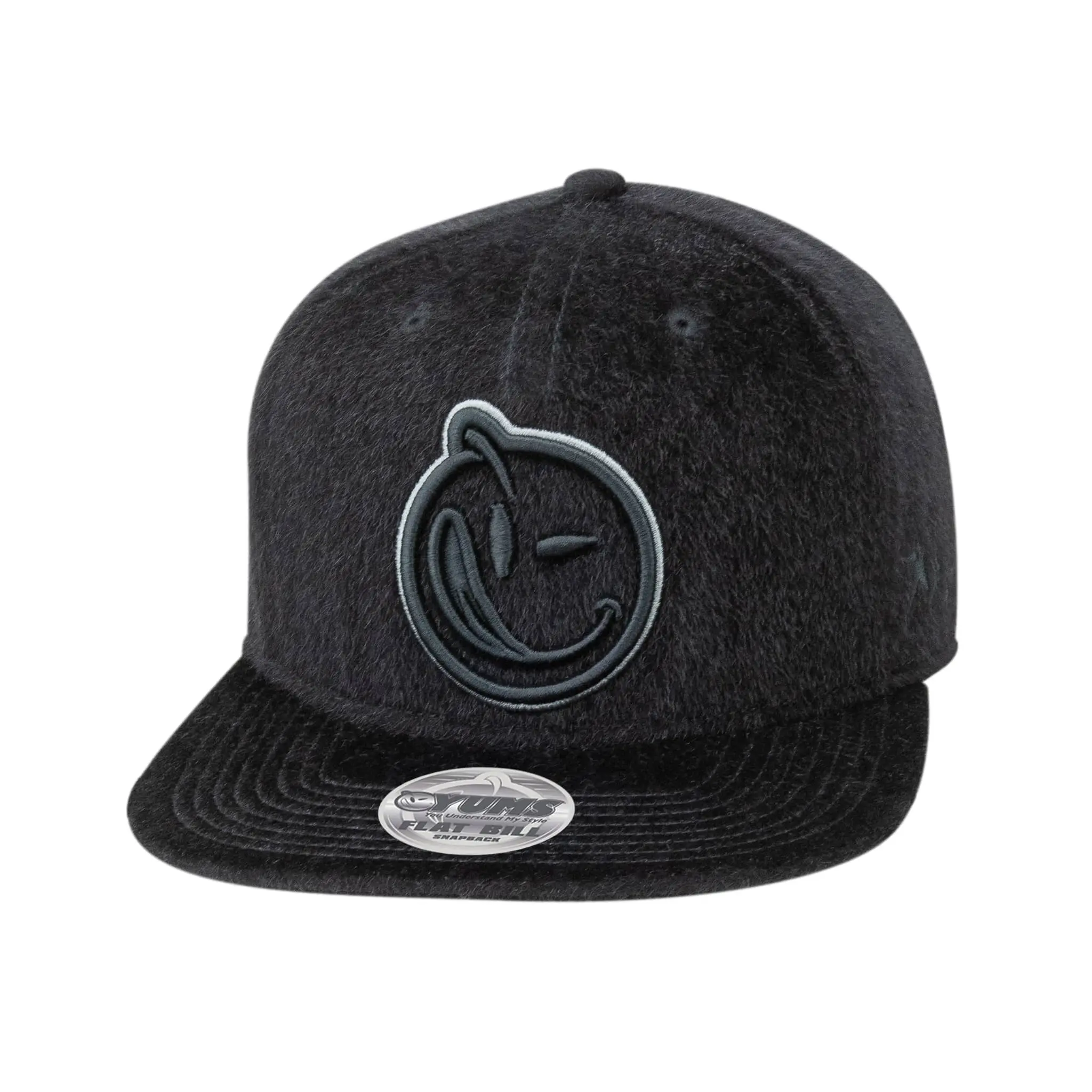 Wild Style 06 Snapback - Black Faux Pony Hair Flat Bill Snapback Hat
