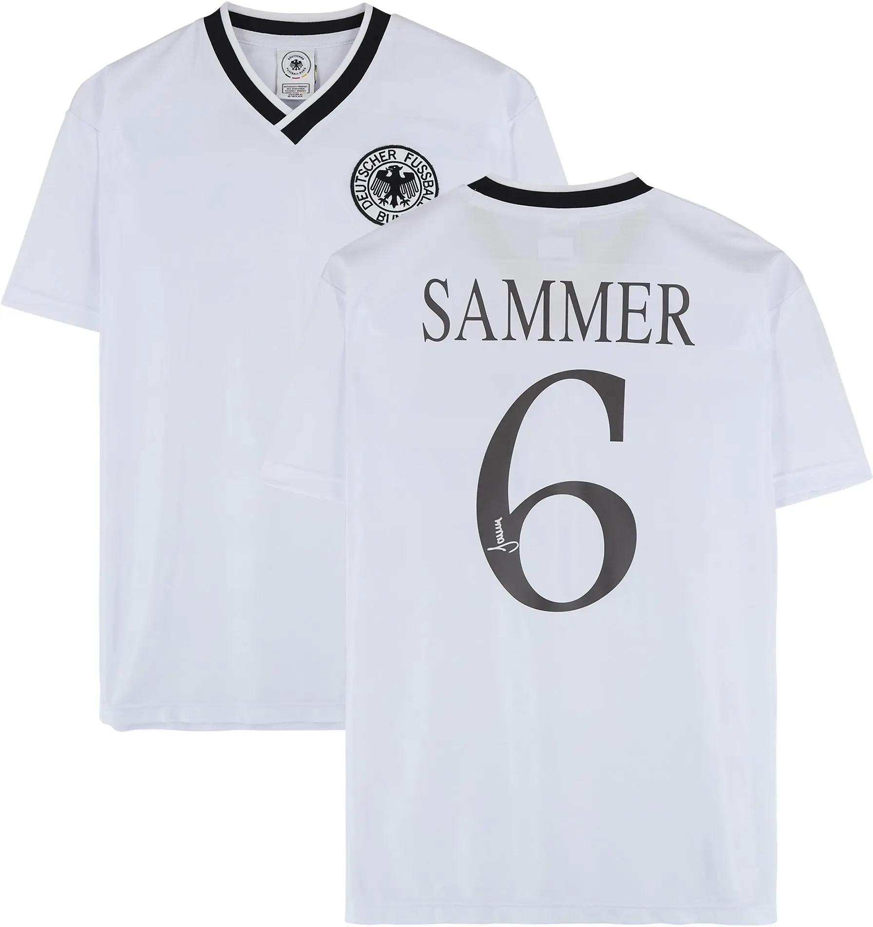 Matthias Sammer Germany Autographed Adidas Modern White Home Jersey - Signed on Back - Fanatics Authentic Certified