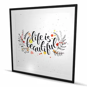 Begin Home Decor C1FM48482JI6U1 48 x 48 in. Life Is Beautiful - Orange Framed Matted Print Wall Art - Home Decor