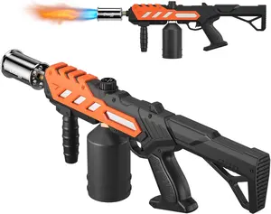 Powerful Propane Torch Gun, Adjustable Flame Thrower Gun, Kitchen Torch with Detachable Design, Flamethrower Blow Torch for BBQ, Searing Steak, Welding, Camping Charcoal Lighter(Tank Not Included)