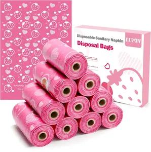 150Pcs Sanitary Napkin Disposal Bags, Luxiv Pink Disposable Sanitary Bag Personal Care Disposal for Tampons Trash Bag, Disposable Mini Bags for Women Privacy Handling Bag Diaper Sack