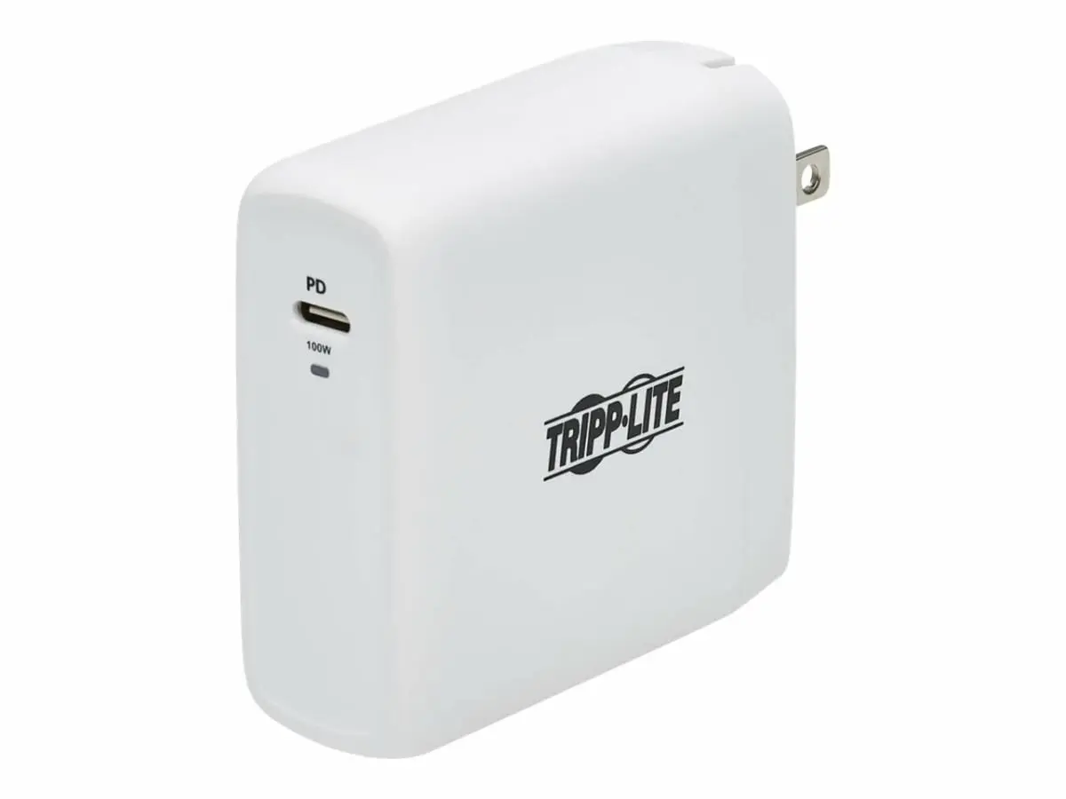 Tripp Lite Compact 1-Port USB-C GaN Wall Charger Adapter - 100W PD3.0 Charging, White, for Smartphones, Mobile Phones, Electronic Devices, Smartphone